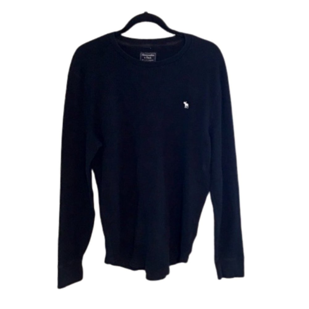 Black Abercrombie Waffle Knit Long Sleeve